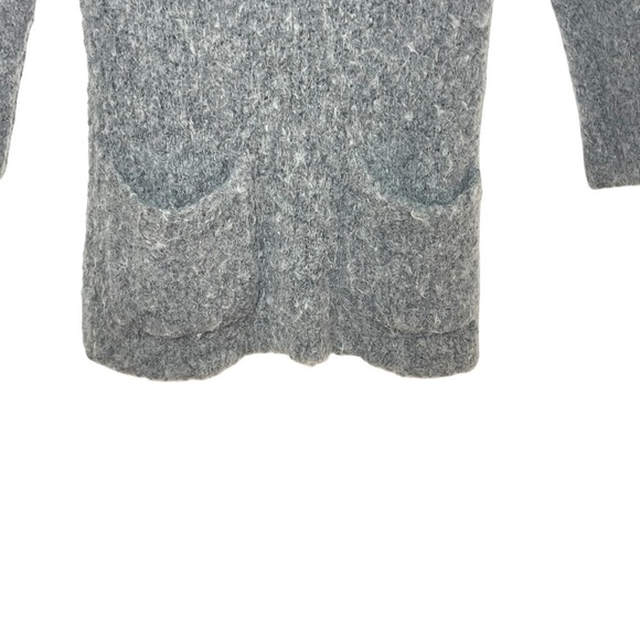 Crewcuts Gray knit sweater with a high collar and two front pockets 3/4 Sleeves - Picture 3 of 7